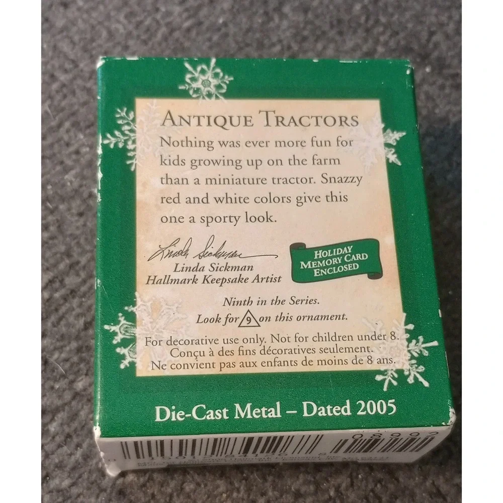 Hallmark Keepsake 2005 Antique Tractors Miniature Ornament Die-Cast Metal 9th